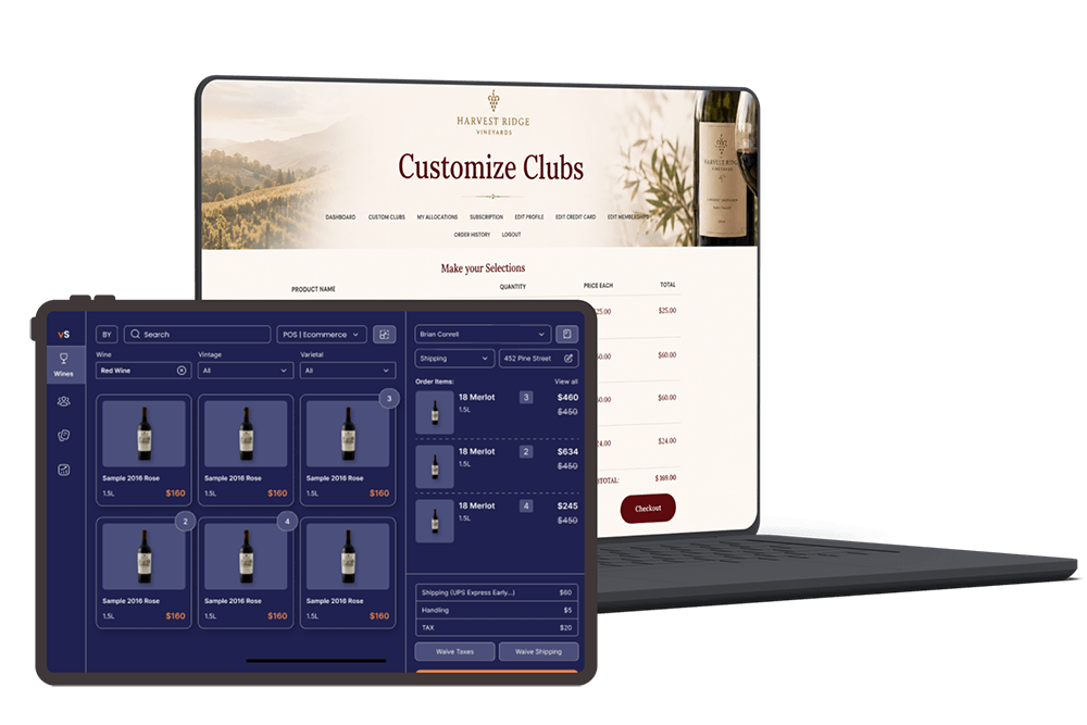 vinSUITE TabletPOS interface