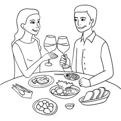 Couple drinking wine