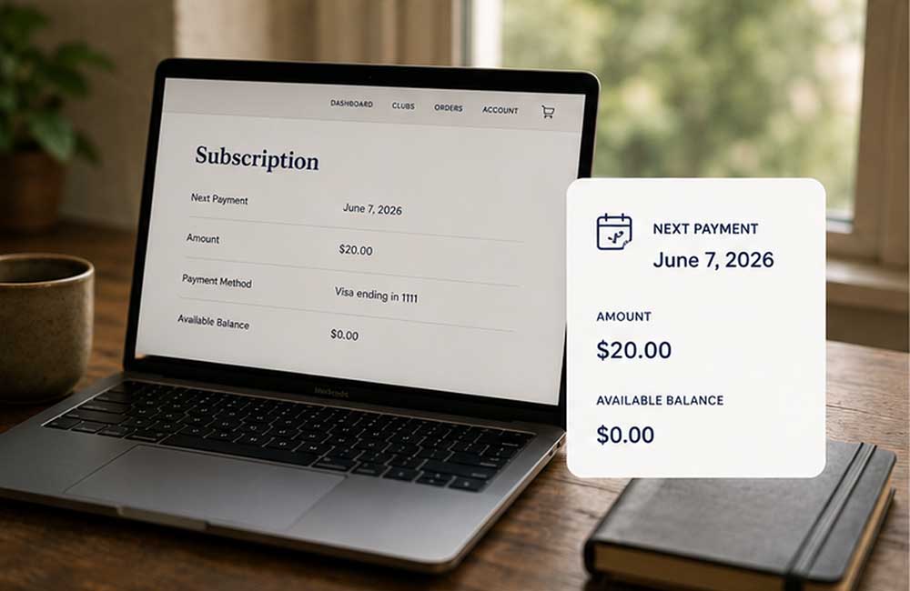 Subscription billing and payment interface